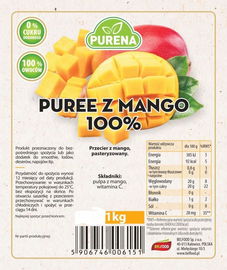 Przecier Puree Mango 100% 1kg