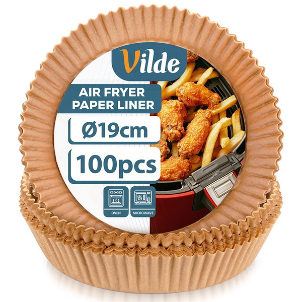 Wkład do frytkownicy beztłuszczowej Air Fryer papierowy okrągły 19 cm 100 szt.