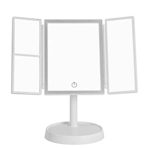 Lusterko Kosmetyczne Podświetlane Led Rozkładane Lustro do Makijażu x3