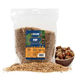 Zrębki wędzarnicze Dąb klasa 08 1kg JELUX