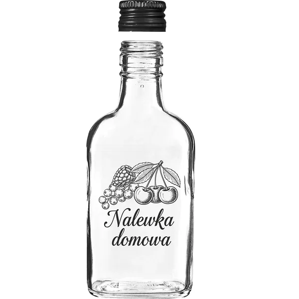 Butelka Piersiówka 200 ml z zakrętką, nadruk „Nalewka domowa”, 1 szt.