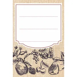 Etykiety samoprzylepne 60 x 90 mm na butelki, słoiki owoce szkic - 20 szt.