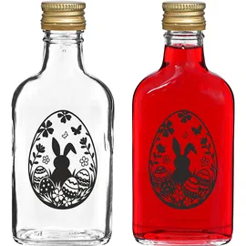 Butelka piersiówka 200 ml, ze złotą zakrętką, nadruk Pisanka Wielkanocna 1 szt.