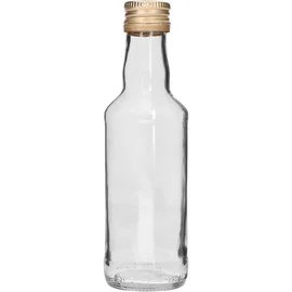 Butelka monopolowa 200 ml, ze złotą zakrętką fi 28, 1 szt.