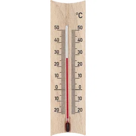 Termometr pokojowy drewniany (-20 do +50°C), jasny brąz, 15 cm