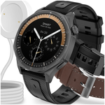 SMARTWATCH ZEGAREK MĘSKI CZARNY ROZMOWY SPORT MENU POLSKIE WATCH KOMPAS
