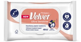 Nawilżany papier toaletowy Velvet Ultra Sensitive 48 listków