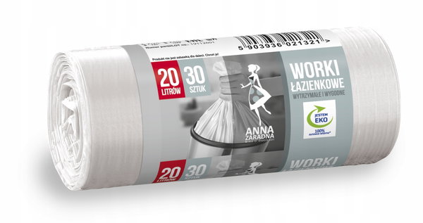 Worki na śmieci ŁAZIENKOWE 20L 30szt białe