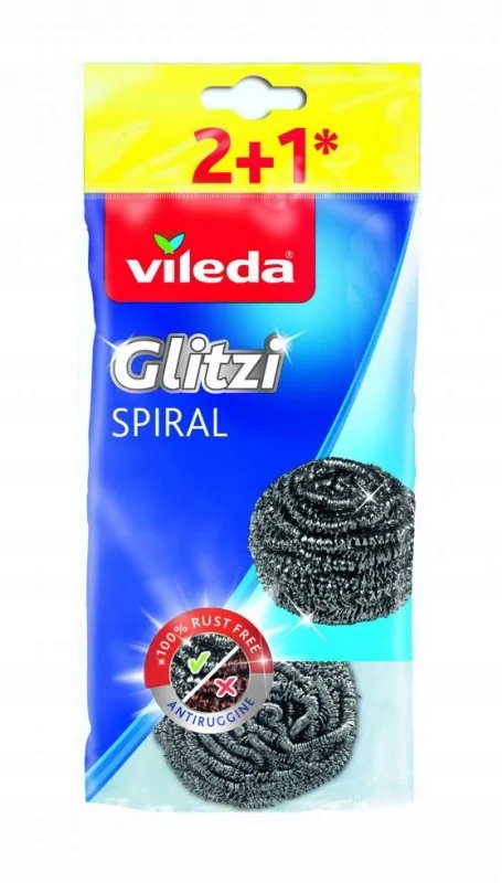 Zmywak stalowy Glitzi Spiral INOX 3 szt. Vileda