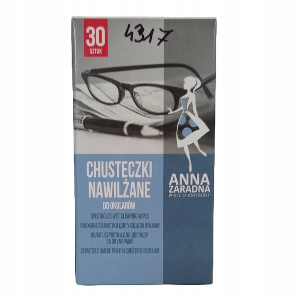 Chusteczki nawilżane do okularów 30 sztuk Anna Zar