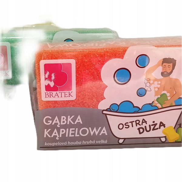 Gąbka kąpielowa duża ostra