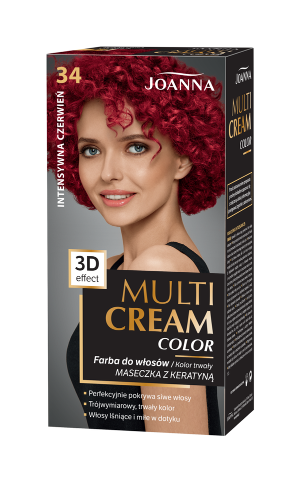Joanna Multi Cream farba 34 intensywna czerwień