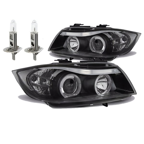 Nowoczesne Lampy z Ringami LED, Soczewkami BMW E90/E91 2005-2008 Reflektory