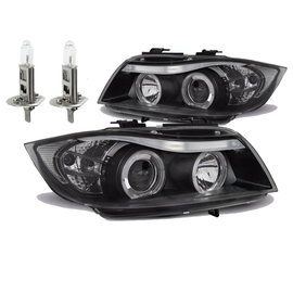 Nowoczesne Lampy z Ringami LED, Soczewkami BMW E90/E91 2005-2008 Reflektory