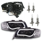 Lampy Reflektory Do AUDI A6 C5 Od  1997 Do 2001 LED TUBE GRATIS ŻARÓWKI H1