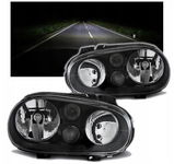 Lampy Reflektory + HALOGEN VW GOLF IV 4 Od 1997 Do 2003 BLACK DEPO