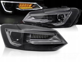 LAMPY PRZEDNIE REFLEKTORY DYNAMICZNE BLACK LED do VW POLO 6R V 5 09-17