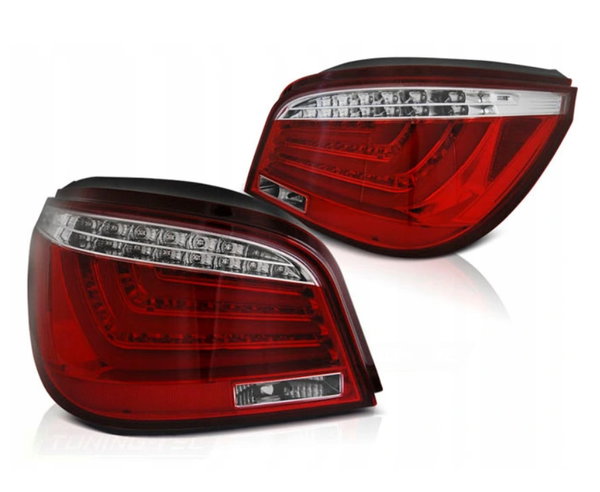 LAMPY TYLNE JUNYAN DIODOWE CZERWONO-BIAŁE DEDYKOWANE BMW E60/E61 2003-2007