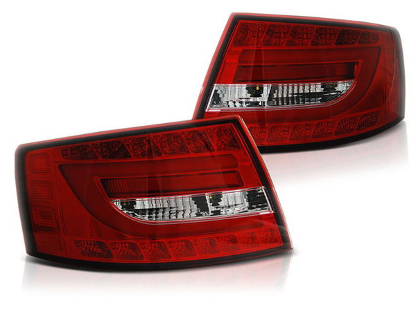 NOWOCZESNE Lampy Do  AUDI A6 C6 4F SEDAN Od 2004 Do 2008 LED BAR RED 6 PIN