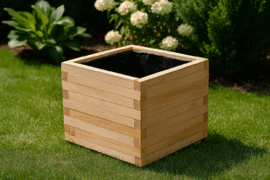 Donica EKO drewniana NATURALNA ocieplana bez impregnacji - 50x50x50