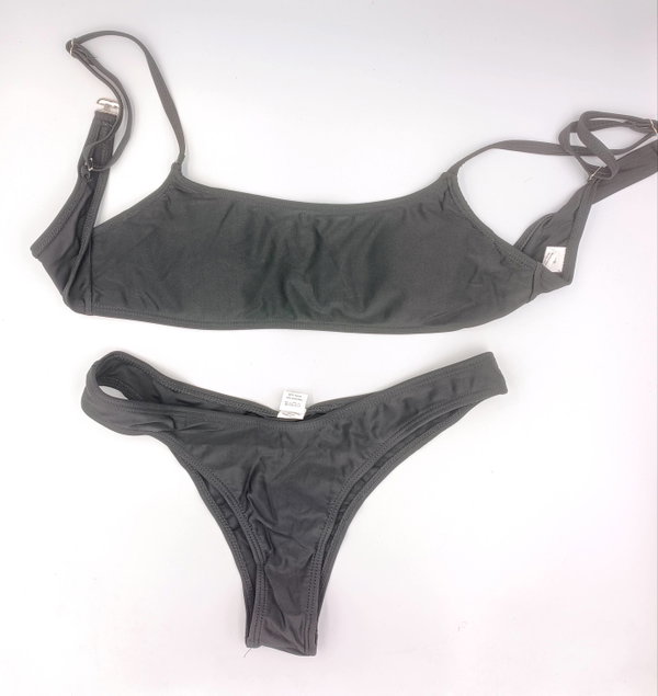 Czarny kostium kąpielowy dwuczęściowy bikini rozmiar XS