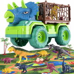 DUŻA CIĘŻĄRÓWKA DINOZAUR SAMOCHÓD TRICERATOPS DINOZAURY TRANSPORT + MATA