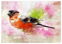 Plakat z ptakiem abstrakcja 70x100 cm