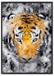 Plakat tygrys abstrakcja 30x40 cm w czarnej ramie