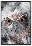 Plakat sowa abstrakcja 30x40 cm w czarnej ramie