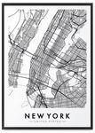 Plakat Nowy Jork plan miasta mapa 30x40 cm w czarnej ramie