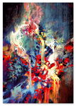 Obraz na płótnie abstrakcja malarska 50x70 cm
