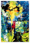 Obraz na płótnie abstrakcja rozlana farba 80x120 cm