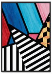 Plakat abstrakcja geometria 61x91 cm w czarnej ramie