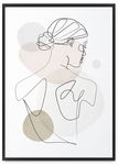Plakat portret pastelowe kolory 21x30 cm w czarnej ramie
