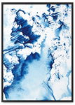 Plakat niebieska fala 21x30 cm w czarnej ramie
