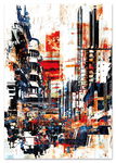 Plakat abstrakcja miasto 21x29,7 cm A4