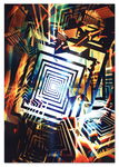 Plakat abstrakcja kwadraty 30x40 cm