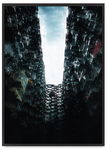 Plakat abstrakcja bloki 50x70 cm w czarnej ramie