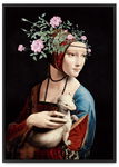 Plakat dama z łasiczką da Vinci 61x91 cm w czarnej ramie