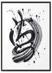 Plakat mazy czarna farba 50x70 cm w czarnej ramie