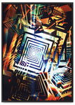 Plakat abstrakcja kwadraty 40x50 cm w czarnej ramie