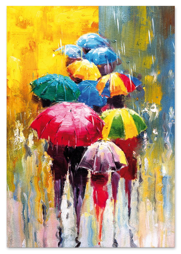 Obraz na płótnie abstrakcja kolorowe parasole 50x70 cm