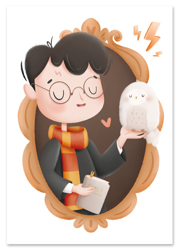 Plakat portret harry potter czarodziej 21x29,7 cm A4