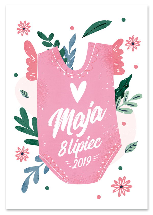 Plakat metryczka baby shower prezent dla dziecka 50x70 cm