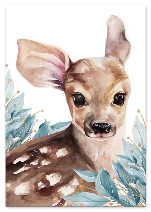 Plakat  dekoracje do pokoju dziecka sarna sarenka 29,7x42 cm A3