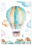 Plakat do pokoju dziecka balon, lot balonem 29,7x42 cm A3
