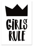 Plakat z napisem dziewczyny rządzą girls rule czarnobiałe plakaty 40x50 cm
