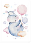 Plakat obrazki dla dziecka hipopotam zwierzęta 30x40 cm