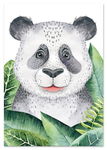 Plakat miś panda, panda zielone liście 29,7x42 cm A3