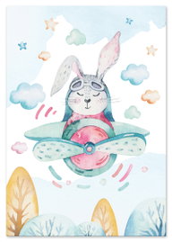 Plakat królik pilot samolot 30x40 cm